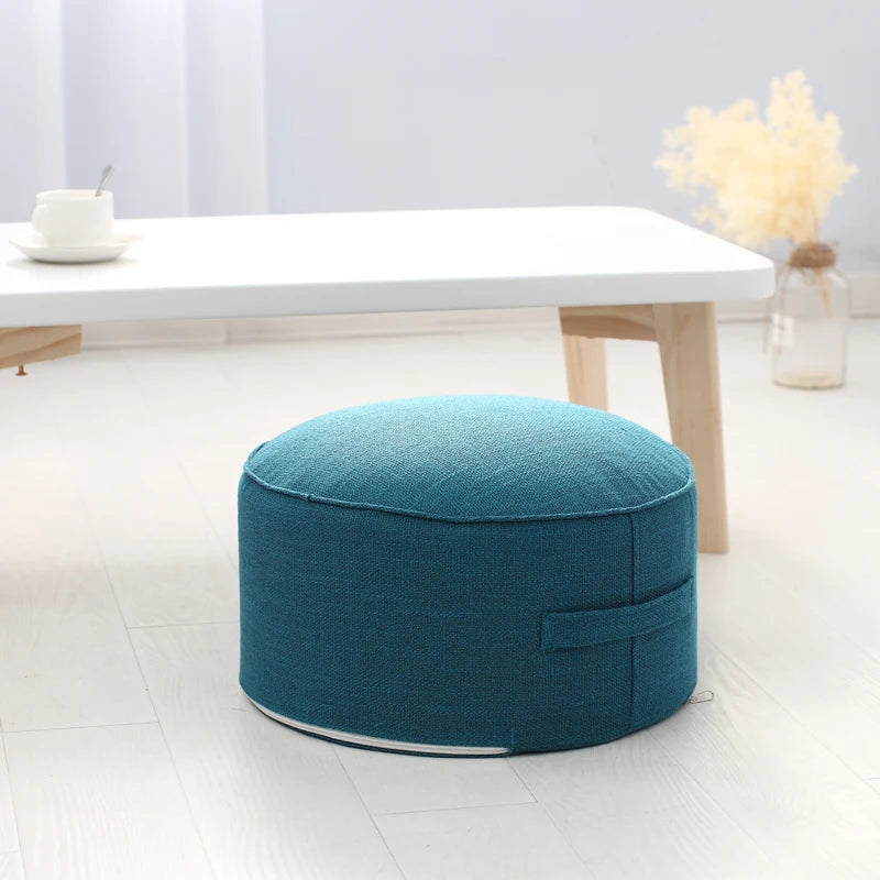 Cotton Linen Meditation Pouf