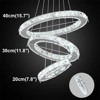 Remote-Dimming Crystal Ring Chandelier