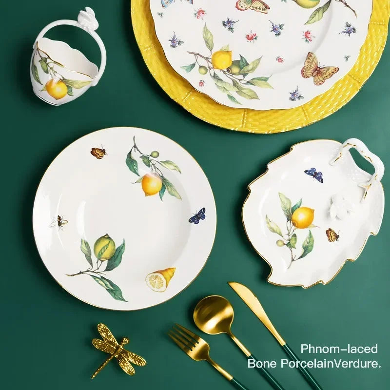 Lemon Pattern Ceramic Tableware Set