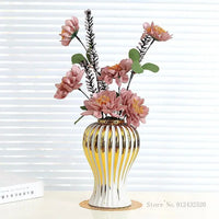 Gold Edged White Vase