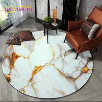 Marble Pattern Round Area Rug