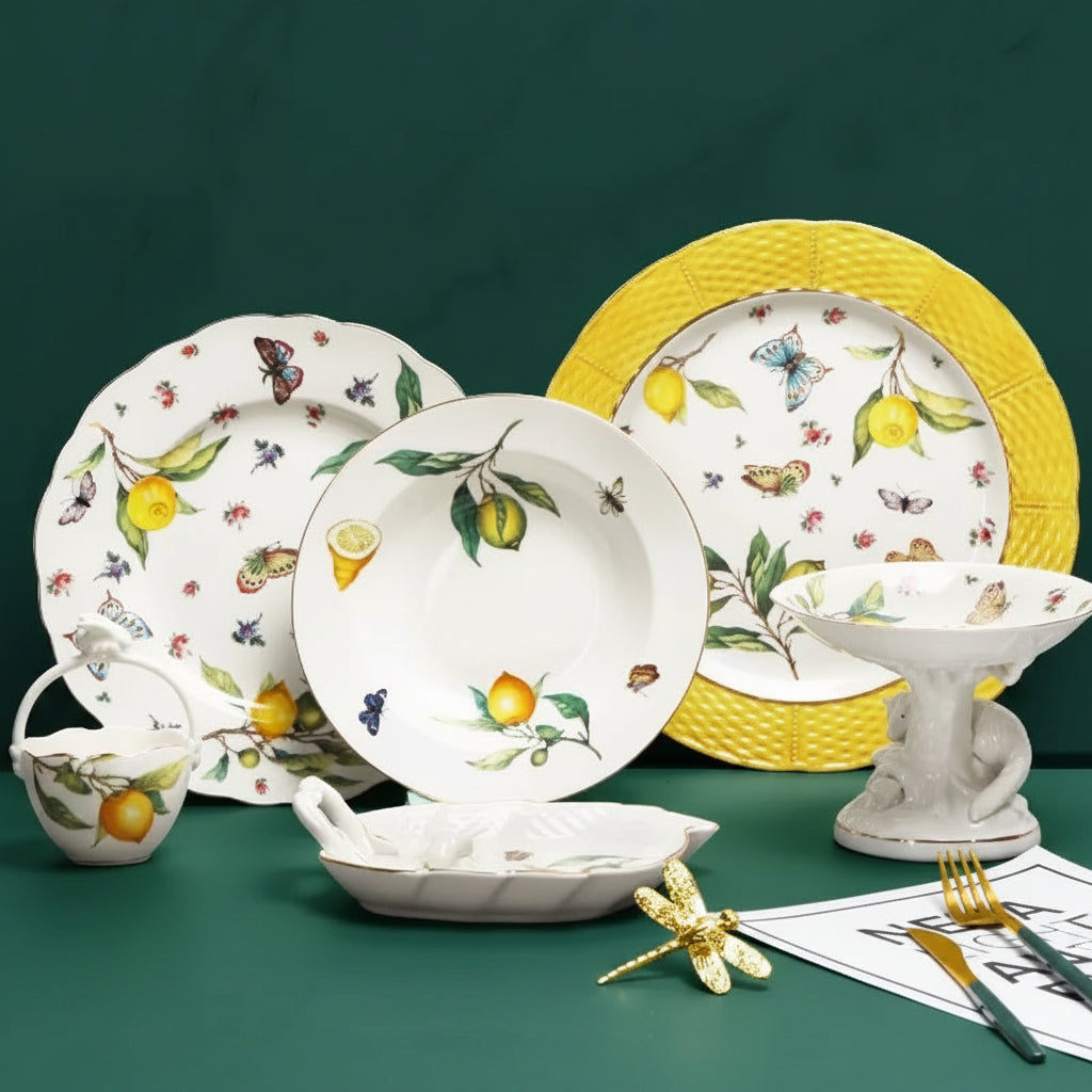 Lemon Pattern Ceramic Tableware Set