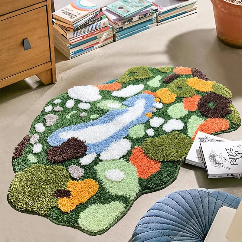 Green Moss Landscape Accent Rug