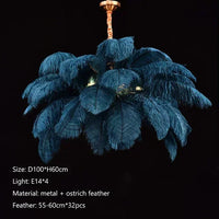 Feathered Ostrich Pendant Chandelier