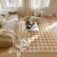 Retro Checkerboard Plush Area Rug