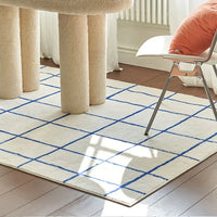Minimalist Plaid Plush Area Rug