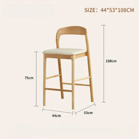 Nordic Wooden Bar Stool