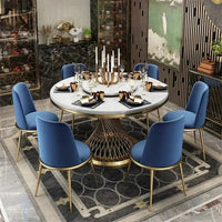 Marble Gold-Base Dining Set