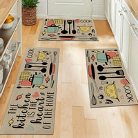 Cartoon Cutlery Kitchen Floor Mat