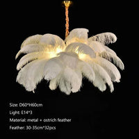 Feathered Ostrich Pendant Chandelier
