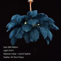 Feathered Ostrich Pendant Chandelier