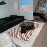Retro Checkerboard Plush Area Rug