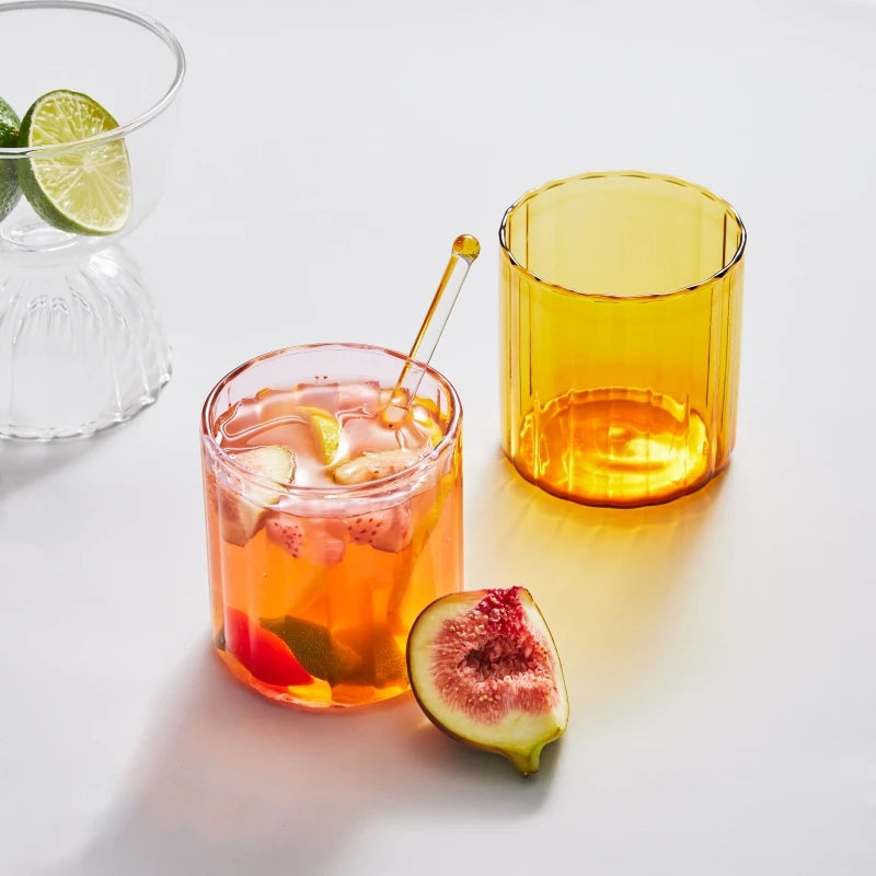 Heat Resistant Striped Glass Mug