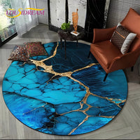 Marble Pattern Round Area Rug