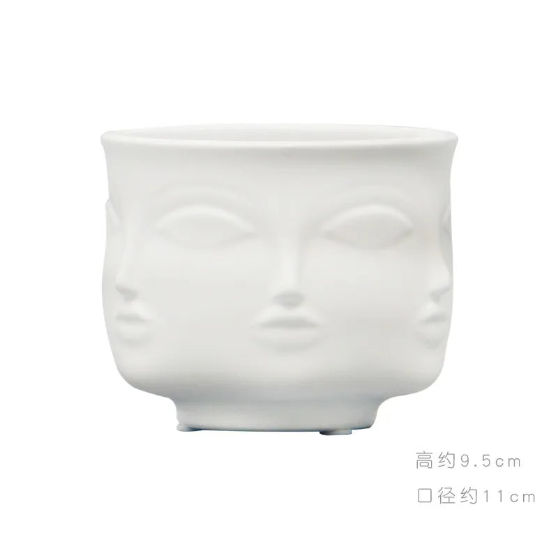 Nordic Face Ceramic Vase