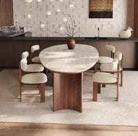 Oval Rock-Plate Dining Set