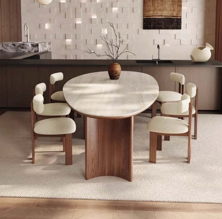 Oval Rock-Plate Dining Set