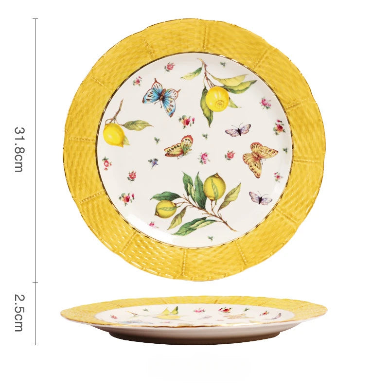 Lemon Pattern Ceramic Tableware Set