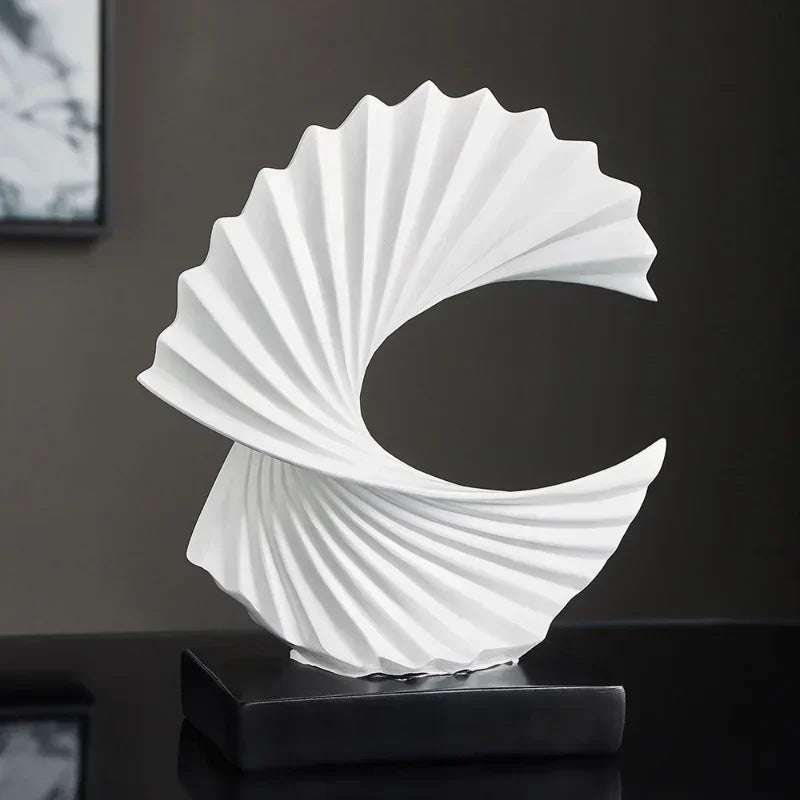 Golden Abstract Resin Sculpture