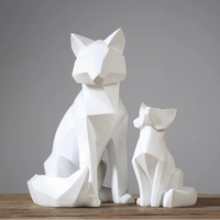 Geometric White Fox Sculpture