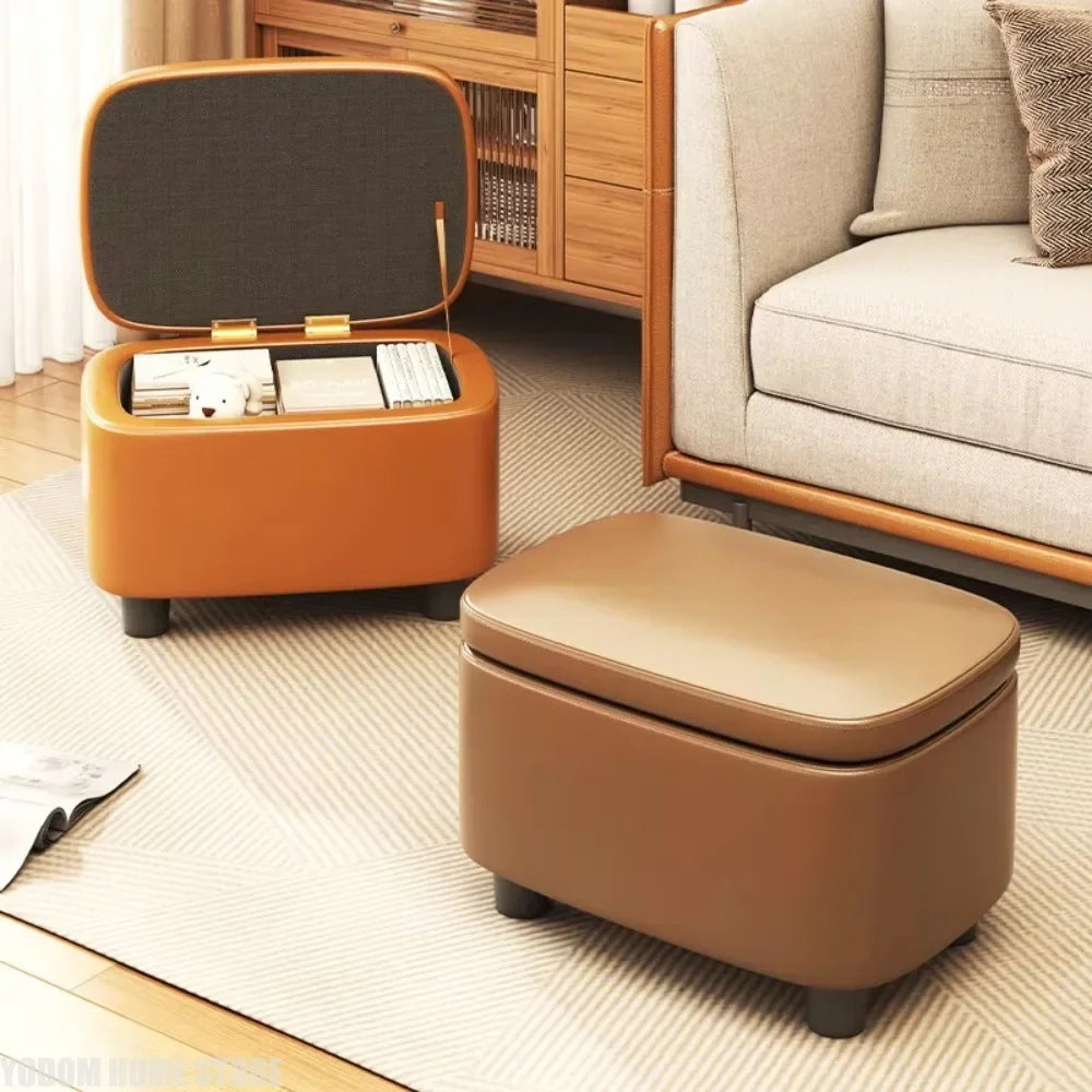 Upholstered Storage Organizer Ottoman