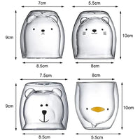 Cute Animal Double Glass