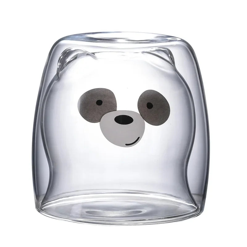 Cute Animal Double Glass