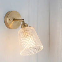 Japanese Brass Glass Wall Lamp