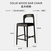 Nordic Wooden Bar Stool