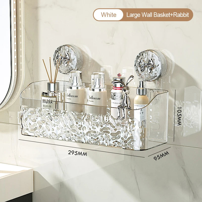 Glacier Pattern Suction Bathroom Shelf