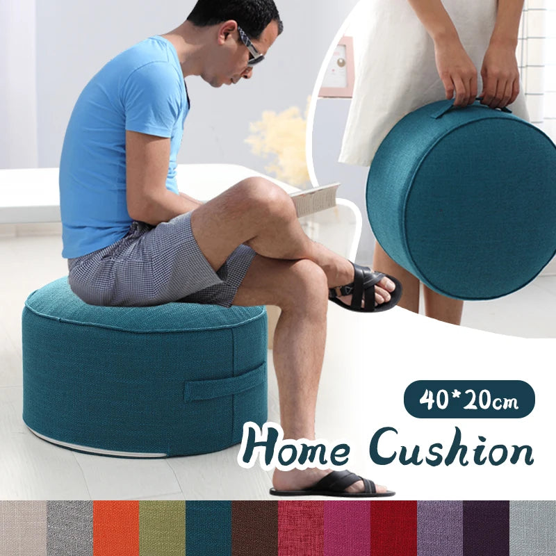 Cotton Linen Meditation Pouf