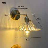 Japanese Brass Glass Wall Lamp