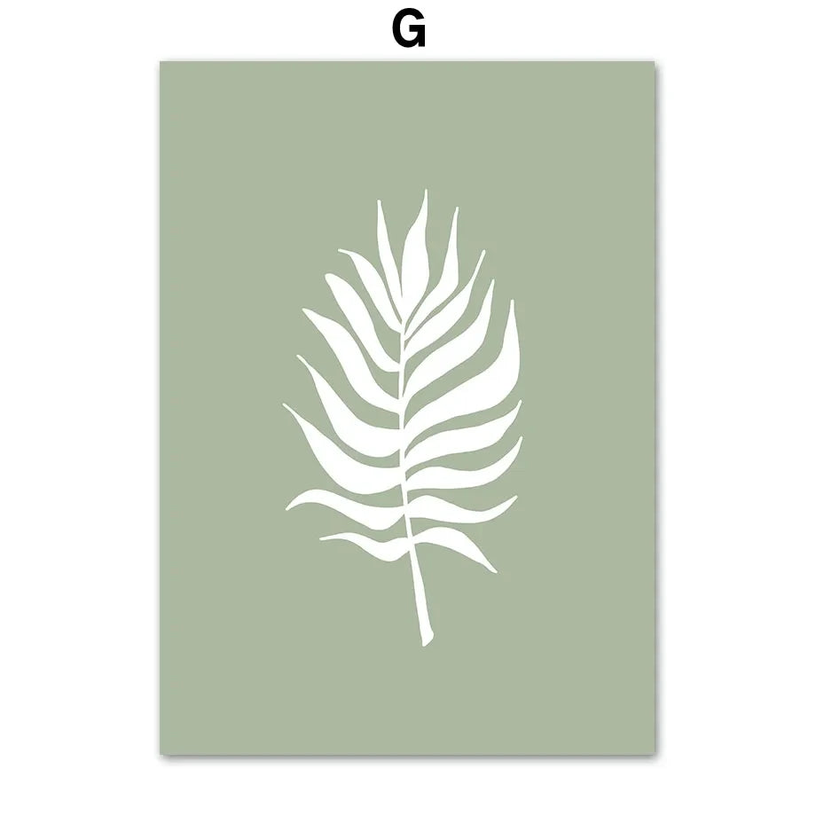 Sage Leaf Geometric Canvas