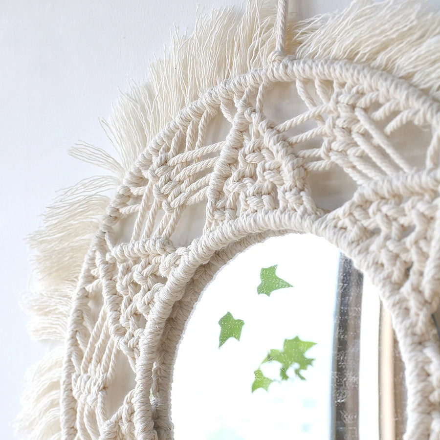 Macrame Round Decorative Mirror